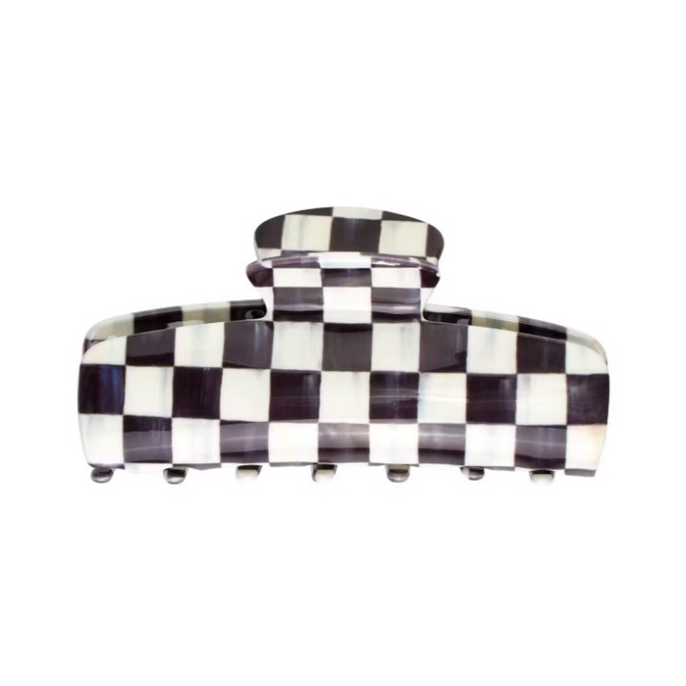 MacKenzie-Childs Black and White Checkered Hair Clip - Picture 2 of 3